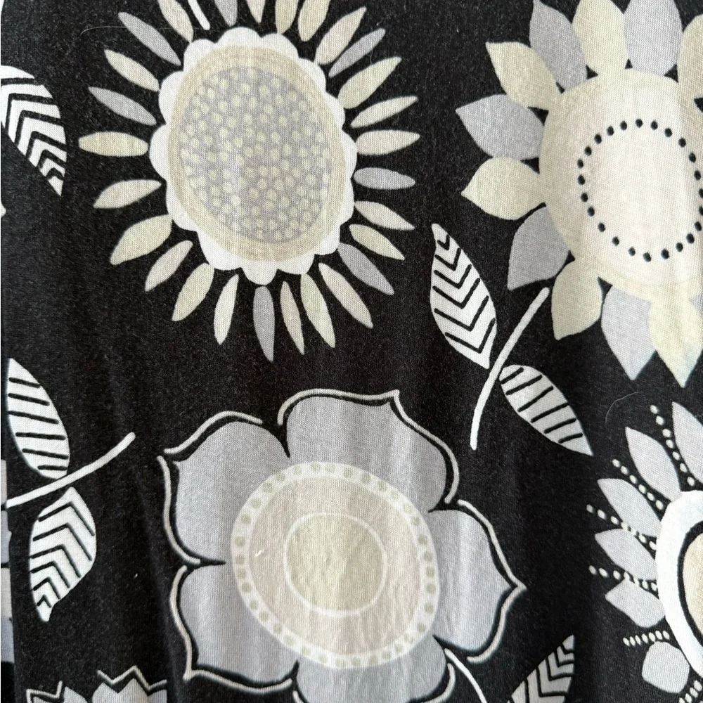 Gudrun Sjoden Black and Cream Floral Midi Dress - Picture 3 of 6